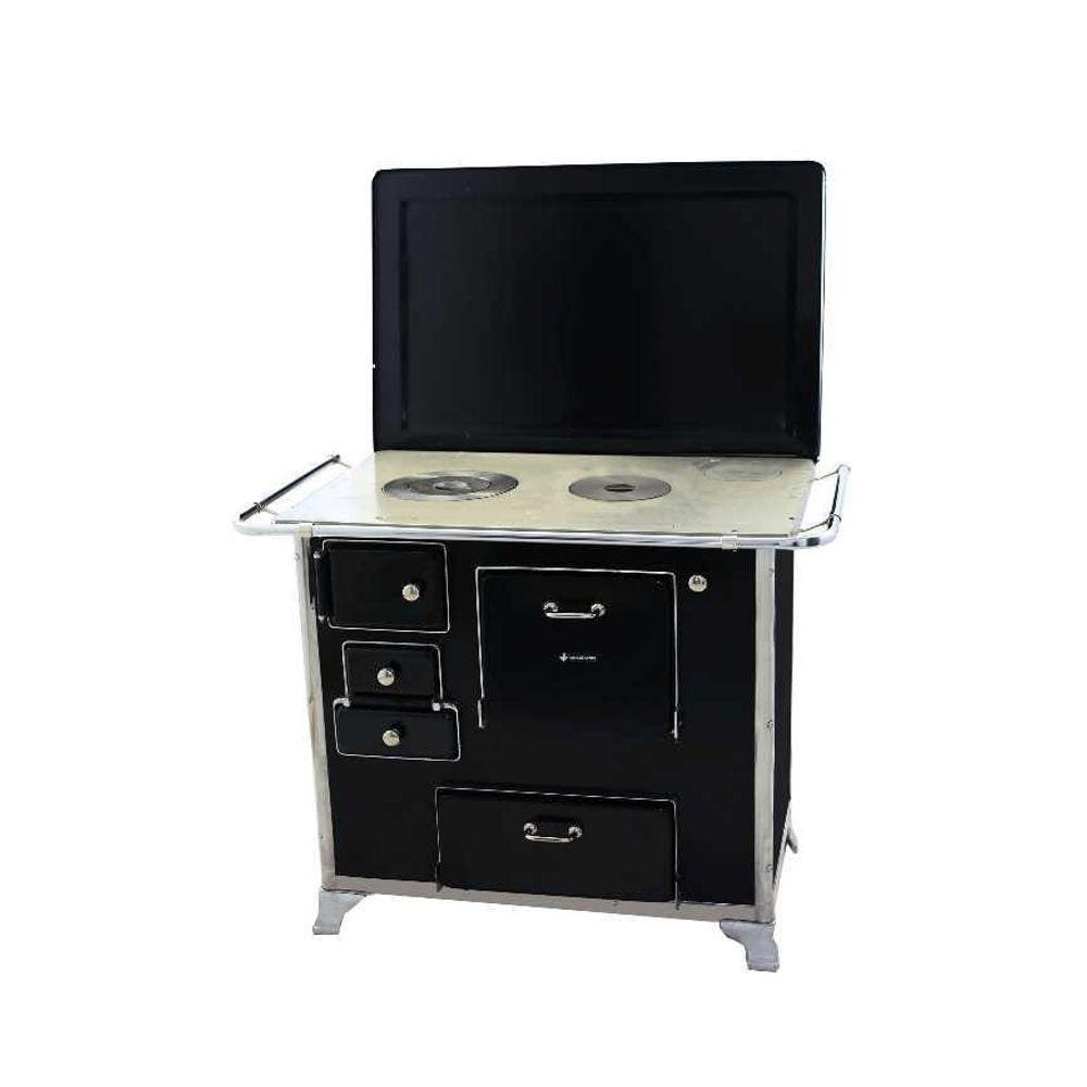 Fogão a Lenha 01 Preto Gabinete Com Tampa 1GDTPR Met. Venâncio