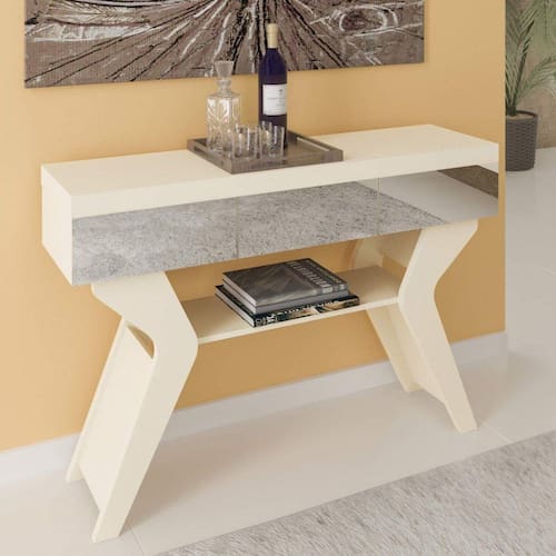 imagem-Aparador com Espelho Houston Artely Off White - Branco