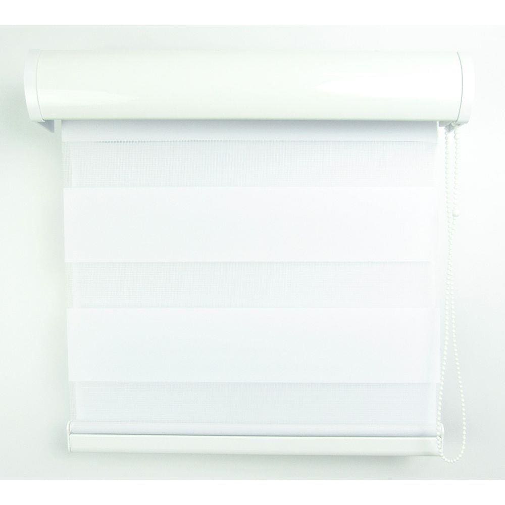 Cortina Rolô Double Vision Com Perfil Frontal Crisdan 1,80 Largura X 1,50 Altura Branco