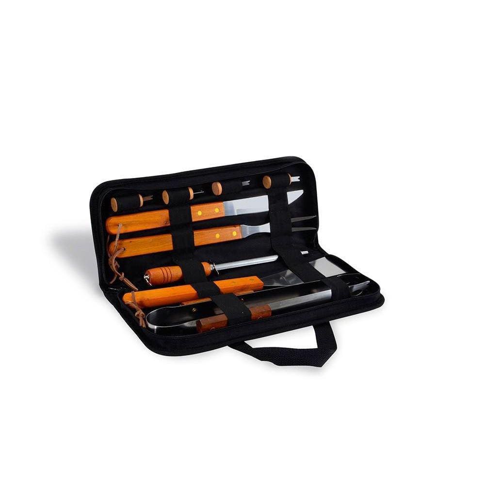 Kit Churrasco Inox 10 Peças Advantage Maleta Nylon