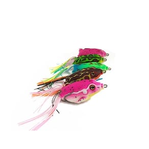 Kit 5 Isca Artificial Sapo Frog Traíra Bass Estojo Tucunaré