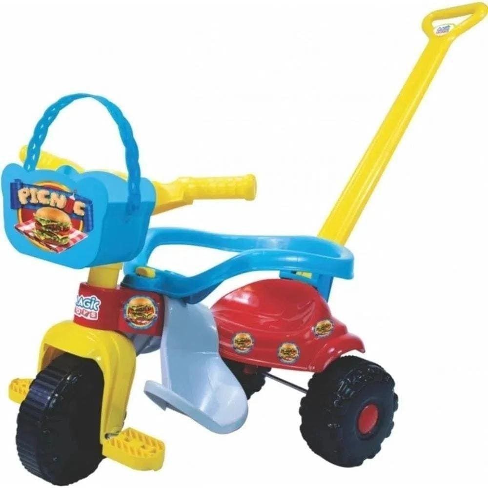 Triciclo Tico-Tico Pic-Nic Azul Com Aro Magic Toys 2565
