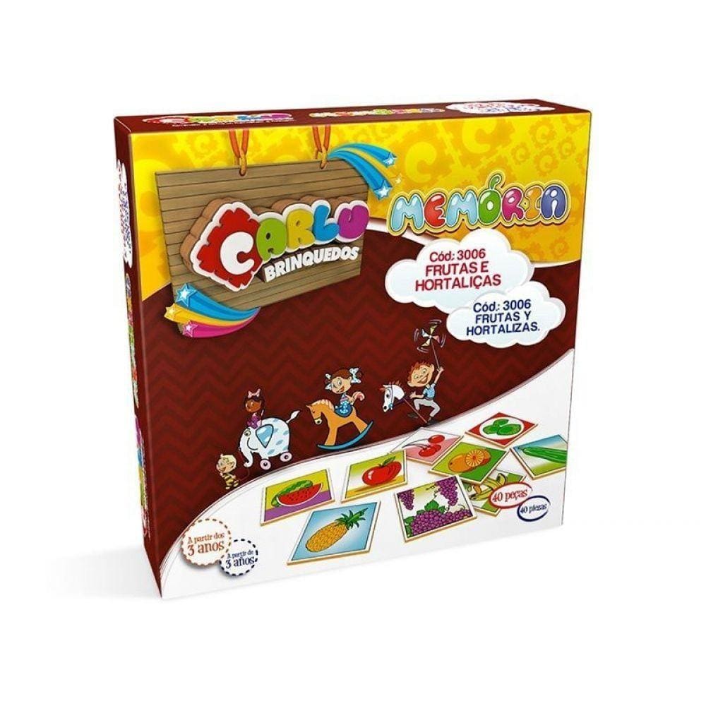 Memória Educativa Frutas E Hortalicas Mdf 40 Peças