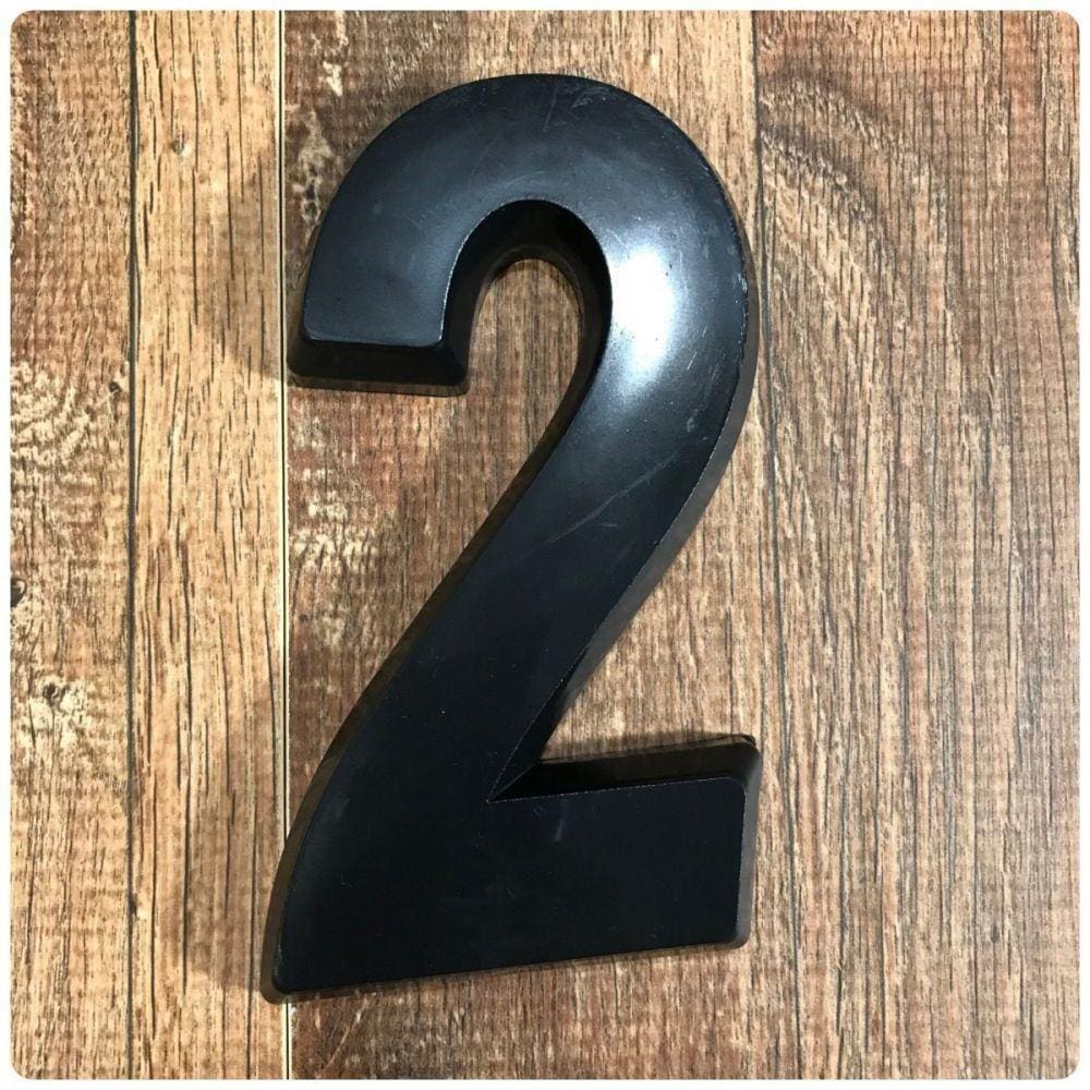 Número 2 Residencial Preto 14cm de Altura