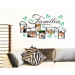 Adesivo Decorativo De Parede Para Foto De Família E Borboleta
