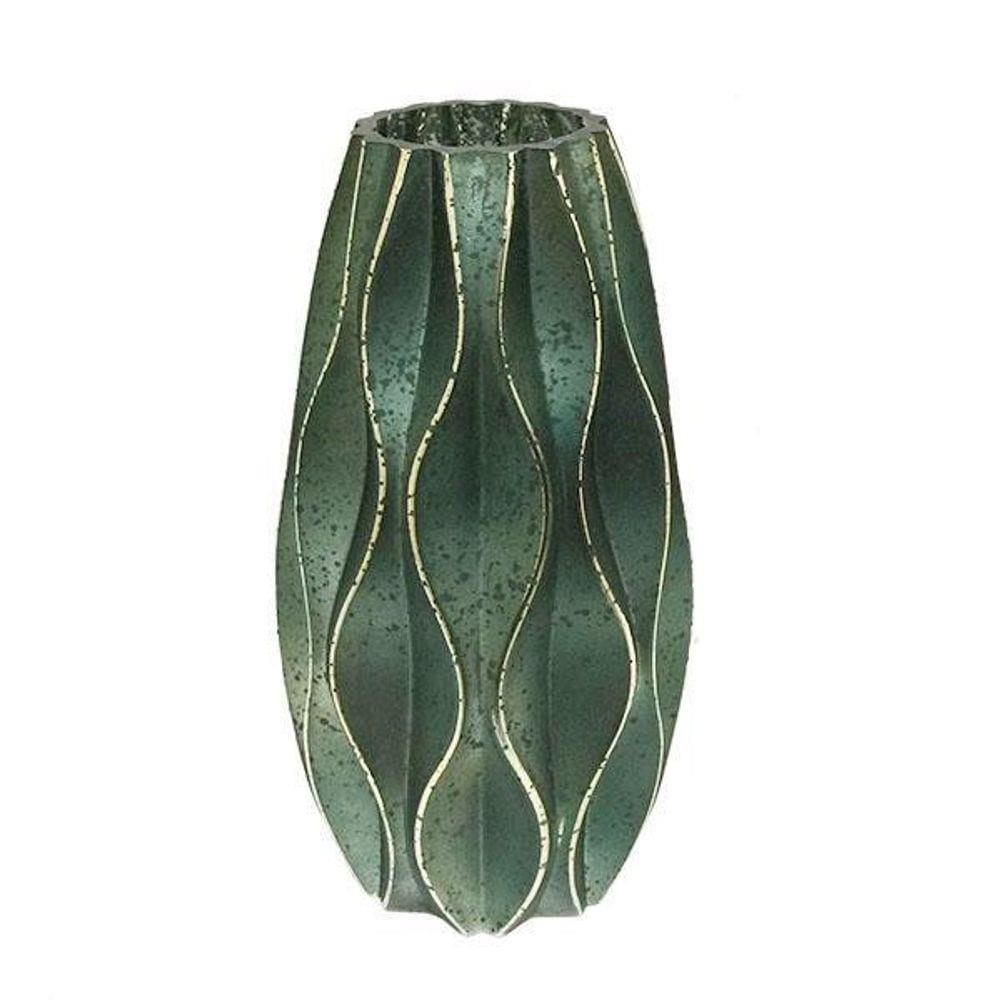 Vaso De Vidro Cor Verde 13X23 Cm