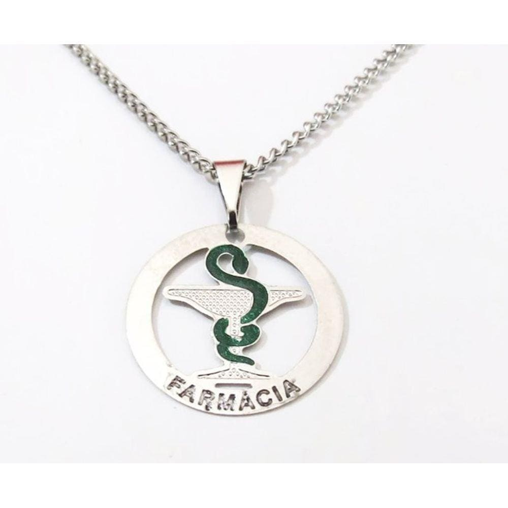 Colar Cordão Farmácia Profissão Aço Inox