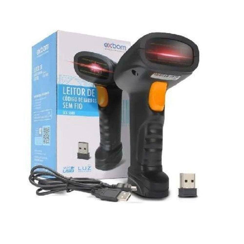 Leitor Código De Barras Wireless Laser Sem Fio Scanner Exbom