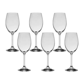 Jogo com 6 Taças De Cristal Vinho Branco 250 ml Roberta Bohemia
