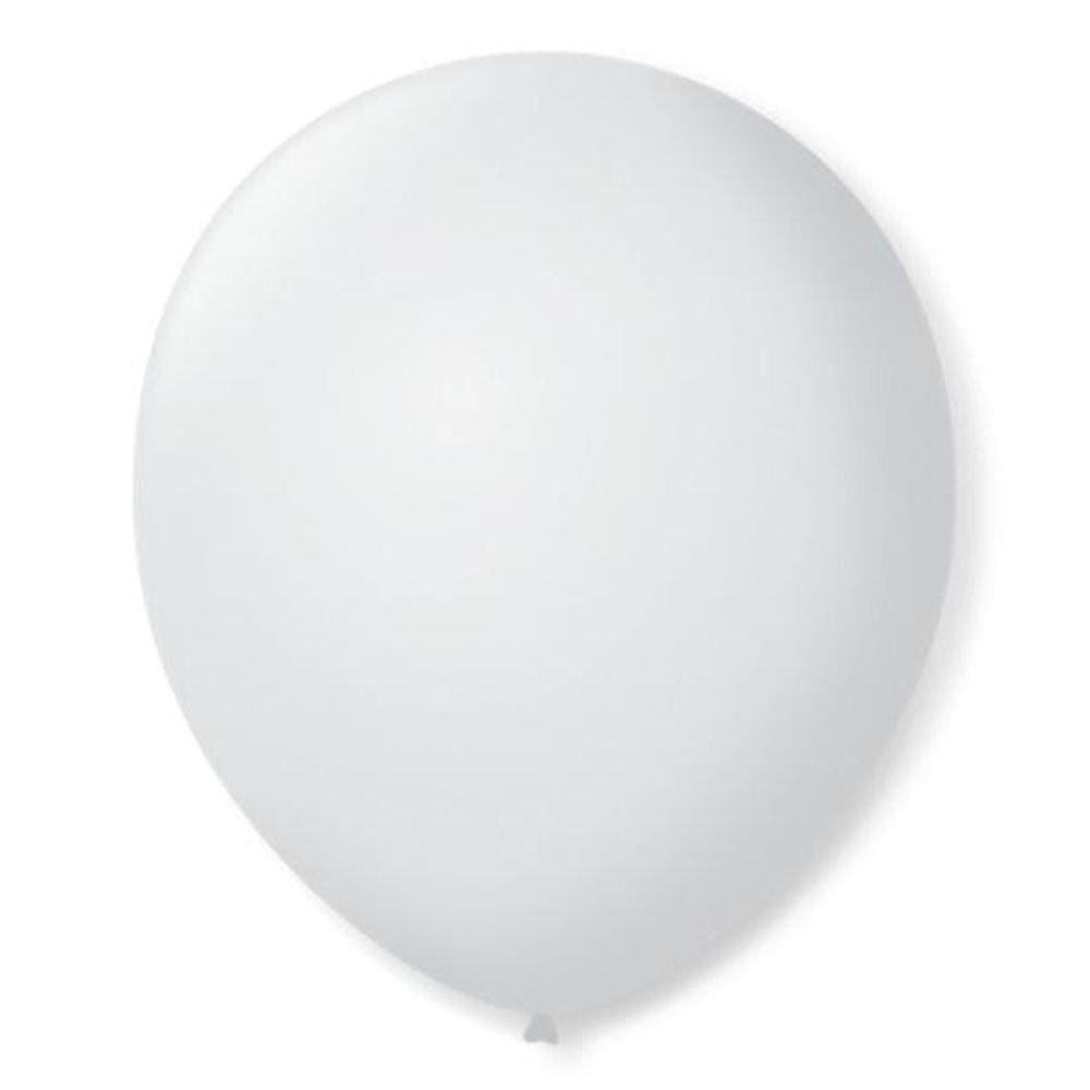 Balão / Bexiga De Látex São Roque Branco Polar - 50 Unidades