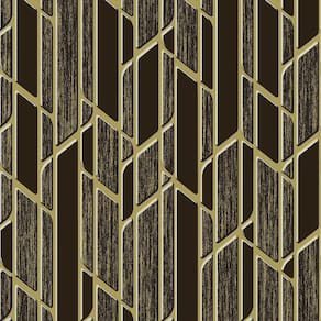 Papel de Parede Geométrico Marrom Escuro e Bege - Império Lord II - 66081