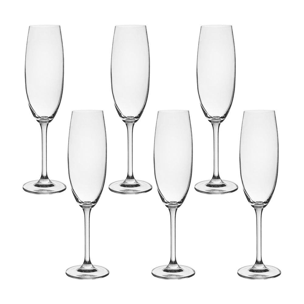 Jogo com 6 Taças de Cristal Para Champagne 220 ml Gastro Bohemia