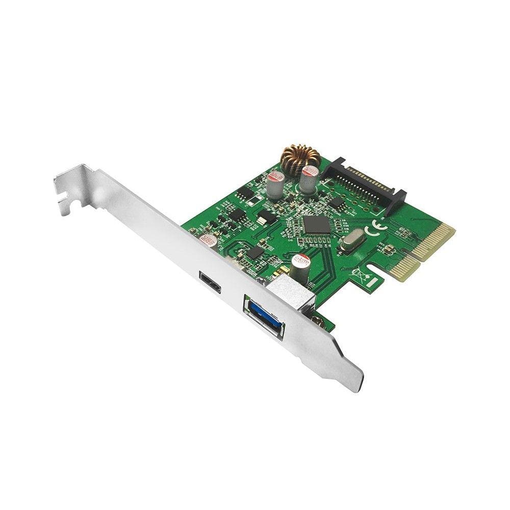 Placa USB 3.0 e 3.1 PCI Express X4 10gbps Tipo A e C Com Espelho Low Profile Comtac 9327