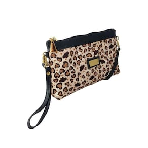 Bolsa Carteira Clutch Topgrife Transversal Couro Onça
