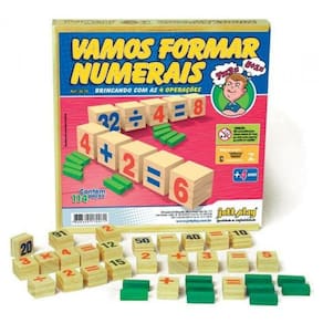 Vamos Formar Numerais 114 Pedras Madeira