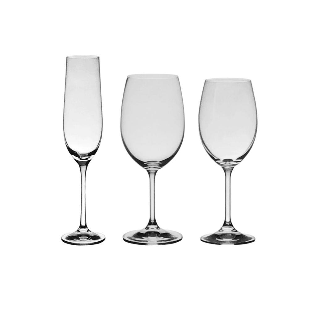 Jogo Com 18 Taças De Cristal Bohemia Para Champagne E Vinho