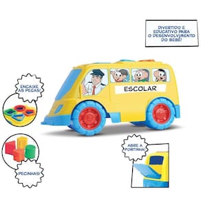Ônibus Escolar Didático Turma da Mônica - Samba Toys