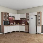 Cozinha Completa Sophie Viena Modulada 5 Peças 340 Cm 12 Portas 3 Gavetas  Com Tampo Branco em Promoção na Americanas