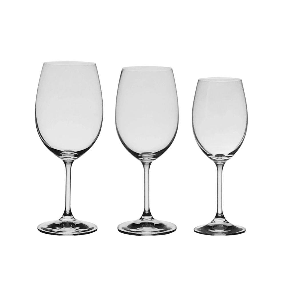 Jogo com 18 Taças De Cristal Para Água E Vinhos Roberta Bohemia