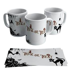 Caneca Halloween Trick or Treat Dia das Bruxas Presente