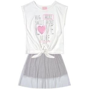 Conjunto Infantil Blusa e Saia Branco Quimby