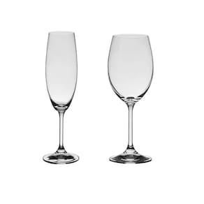Jogo 24 Taças De Cristal Para Champagne e Vinho Branco Bohemia