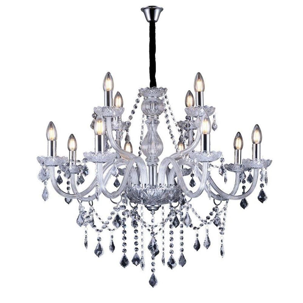Lustre Pendente Taschibra Glam 12 Transparente E14 Bivolt