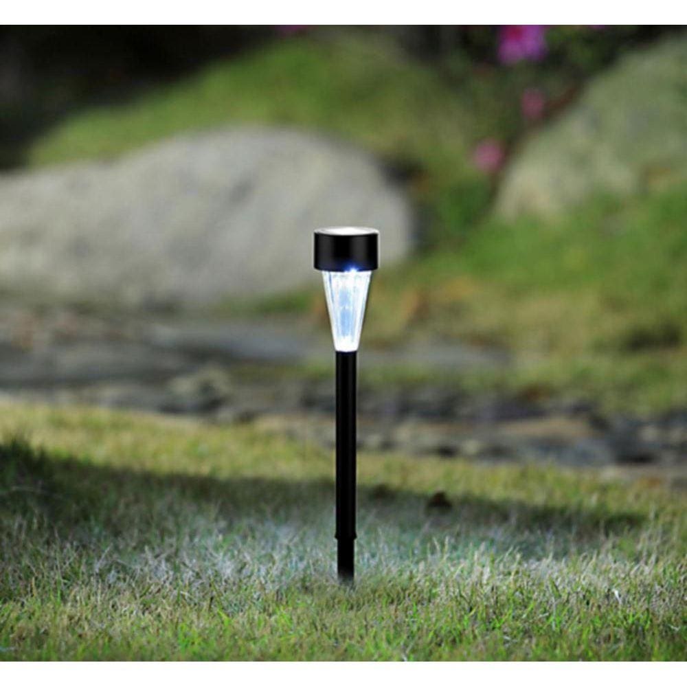 Kit com 10 Espetos Solares de Aço Inoxidável 32cm Preto Just Home Collection