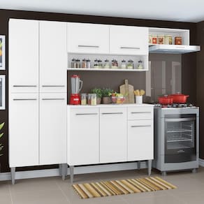 Cozinha Compacta Madesa Emilly Top com Armário e Balcão - Branco