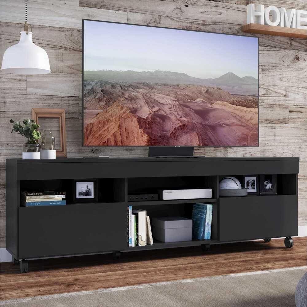 Rack TV 65" com Rodízios e 2 Portas Paris Multimóveis