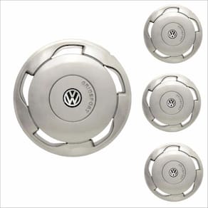 Jogo Calota Aro 13 Orbital Volkswagen + Emblema Resinado
