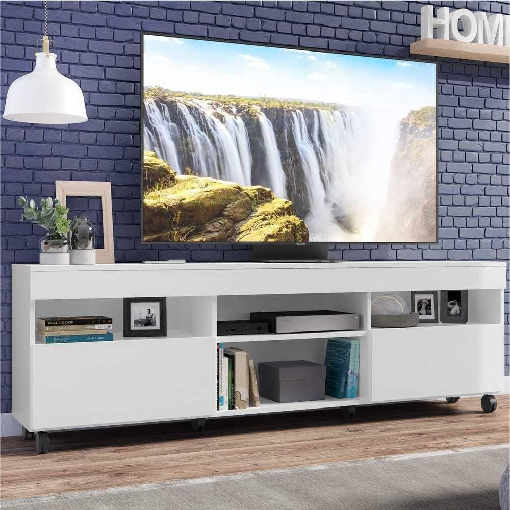 Rack TV 65" com Rodízios e 2 Portas Paris Multimóveis