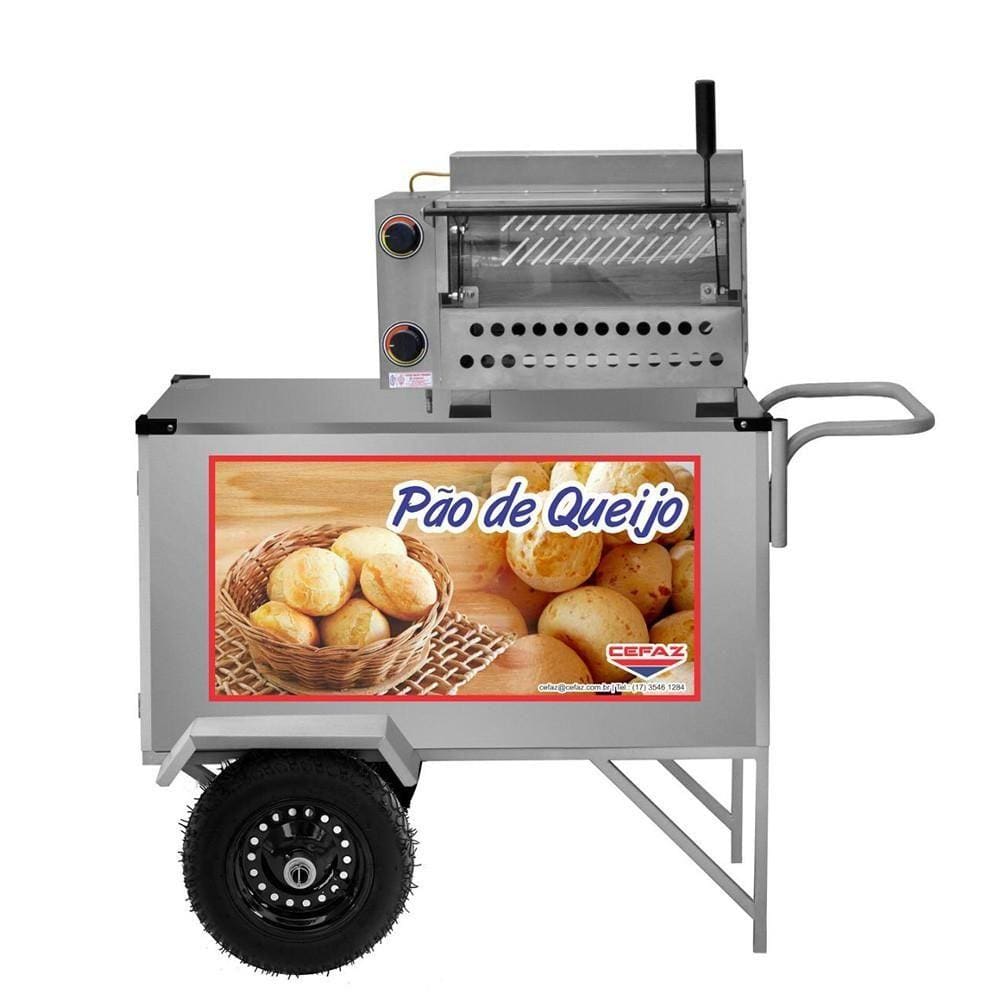 Carrinho Pão de Queijo Cefaz Inox com Forno L39P-GS