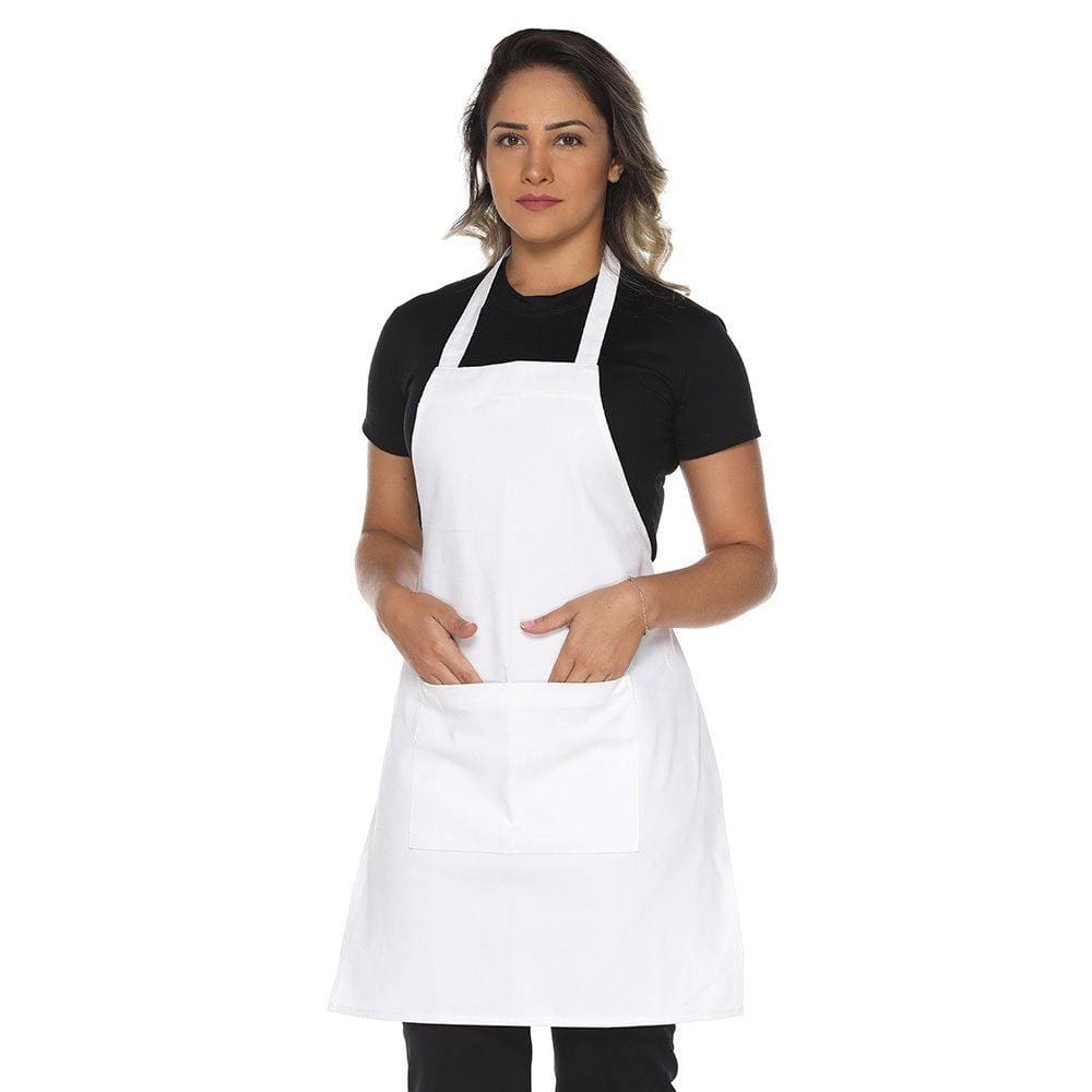 Avental em brim com bolso