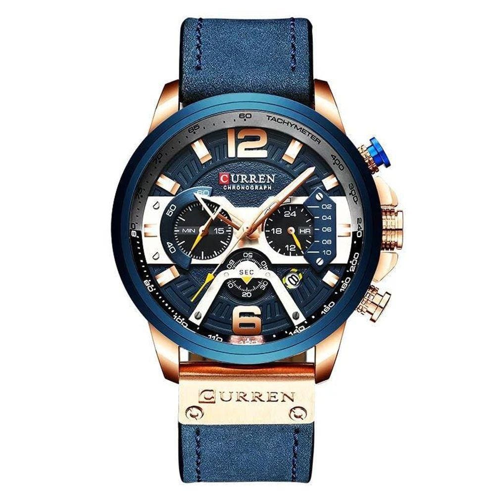 Relógio Masculino Pulseira Prata Fundo Azul Harlem Blue Silver 40mm