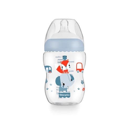 imagem-Mamadeira Fisher Price Anticólica 270ml 2m+ Decorada Azul