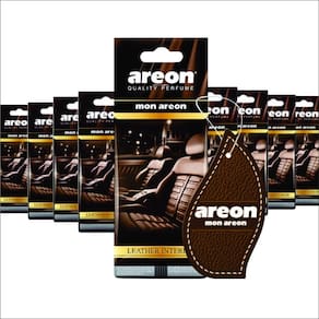 Aromatizante Mon Areon Leather Interior - 9 Peças - Perfume Automotivo Odorizador Couro