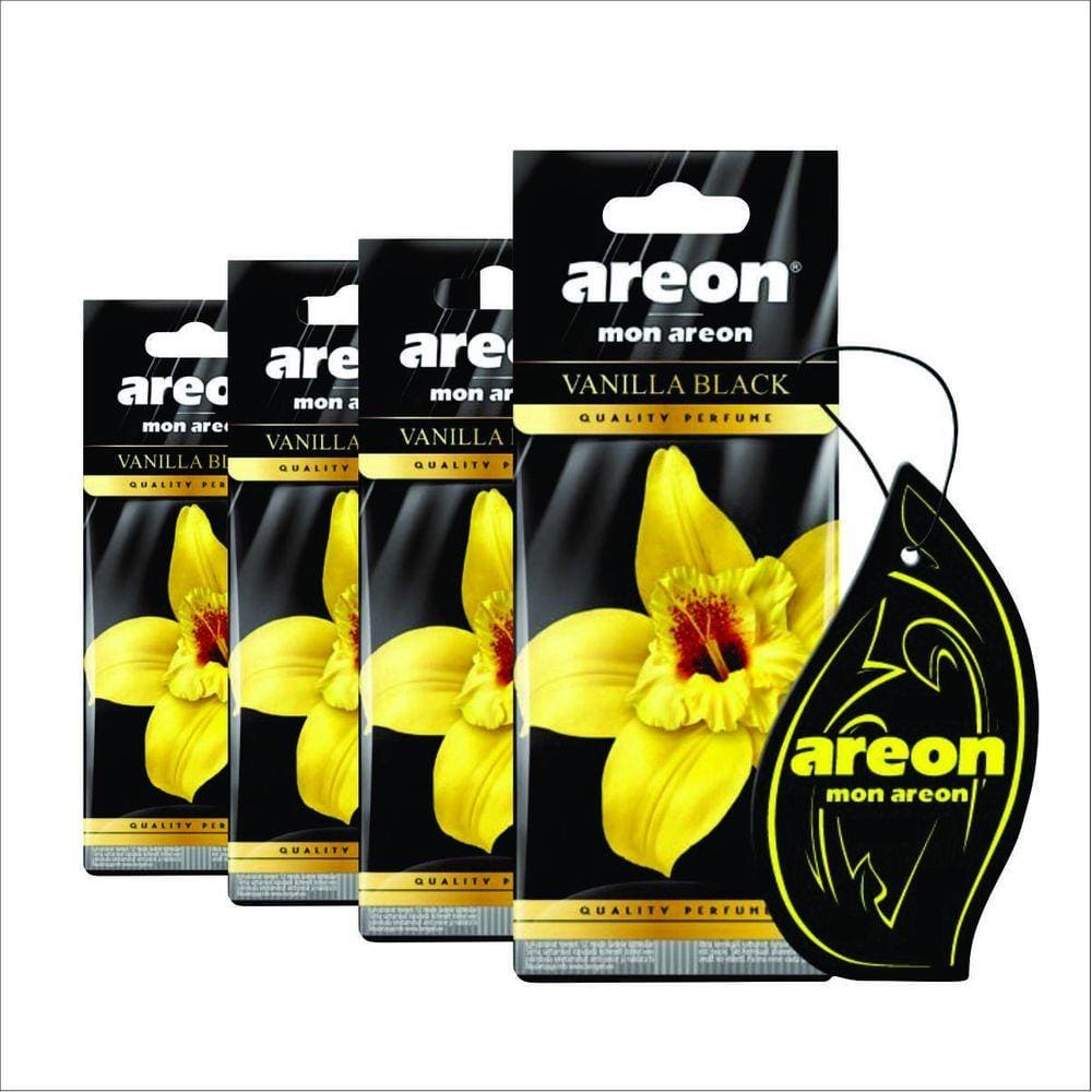 Aromatizante Mon Areon Vanilla Black - 4 Peças - Perfume Automotivo Odorizador Baunilha