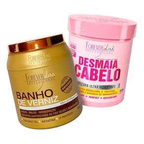 Kit Forever Liss - Desmaia Cabelo 950g + Banho De Verniz 1kg
