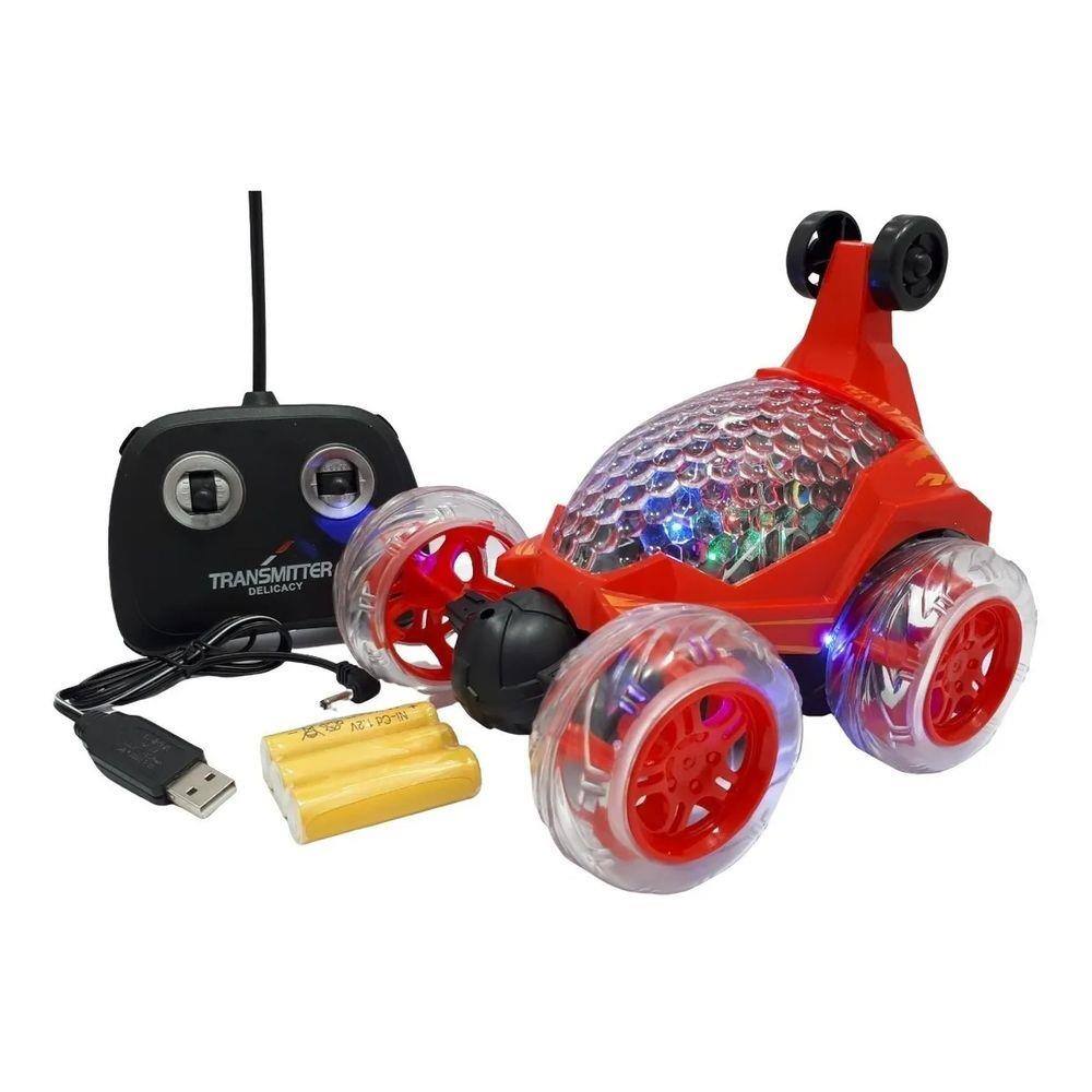 Carrinho Maluco Controle Total Bateria Recarregável Gira 360 Luz e Som