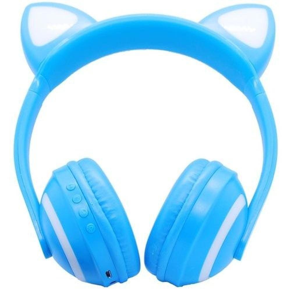 Fone de ouvido orelha de gato com led azul | Casas Bahia