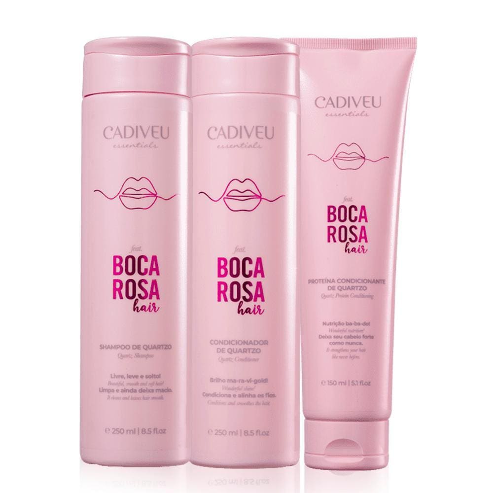 Kit Cadiveu Essentials Boca Rosa Hair Home Care - 3 Produtos