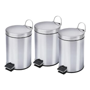 Kit 3 lixeiras aço inox de 3 litros Travel Max