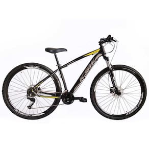 Bicicleta Aro 29 KSW XLT 2020 27v Hidráulico K7 e Trava Preto com Cinza e Amarelo 17