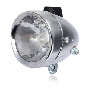 Farol Tipo Dínamo Led Cromado Bicicleta Modelo Antigo Retrô