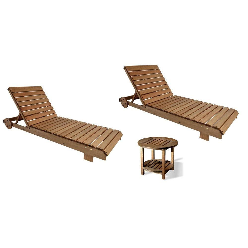 Conjunto 2 Espreguiçadeiras e Mesa Long Rio Ref. 0102M VivaLigna