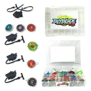 Kit Beyblade Metal 5D Brinquedo 4 Peões Led Toys