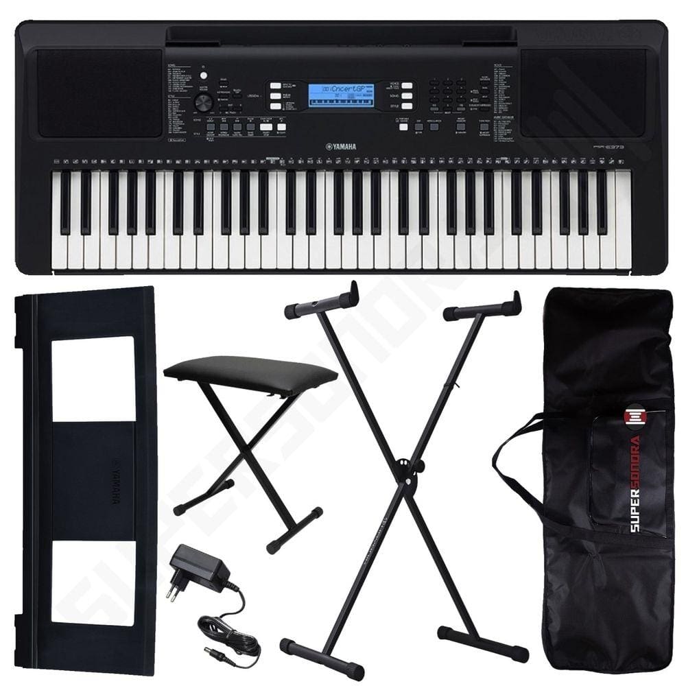 Teclado yamaha PSR-E473 Arranjador + fonte e estante partitura - Home