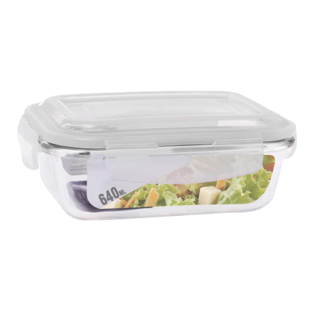 Pote Vidro 640ML Vai ao Forno, Microondas Retan c/Tampa