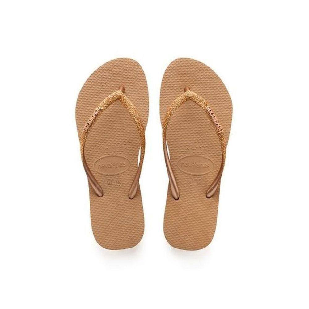 havaiana dourada glitter